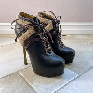 NWT Saint Laurent Leather Platform Boots